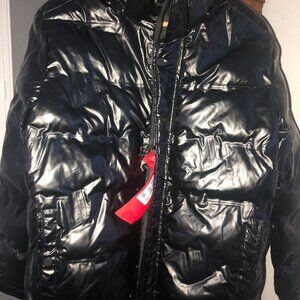 NW T Women's Black Qihailong Puffy Coat Jacket With Hood